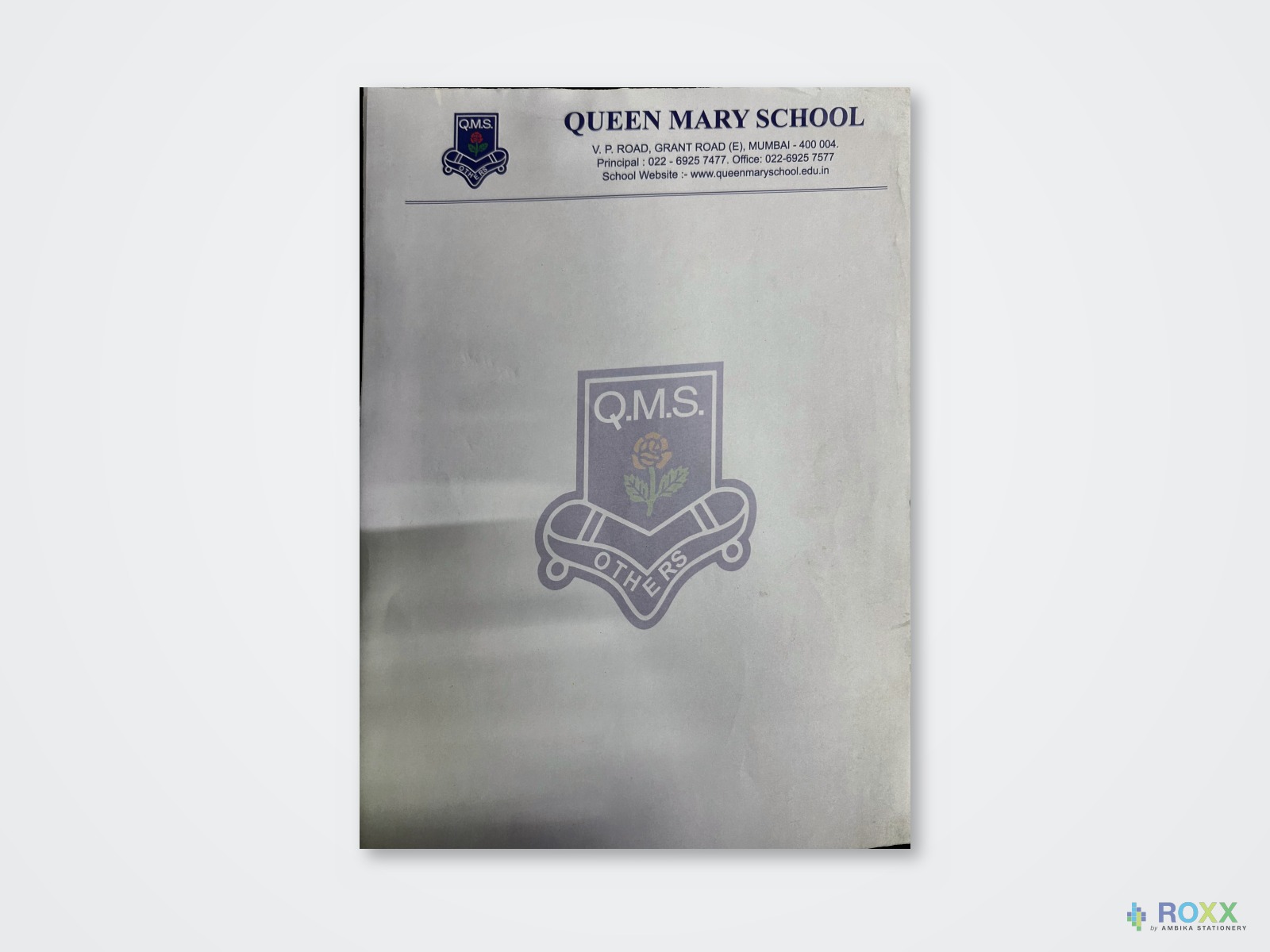 School Letterhead — Queen Mary School, Mumbai