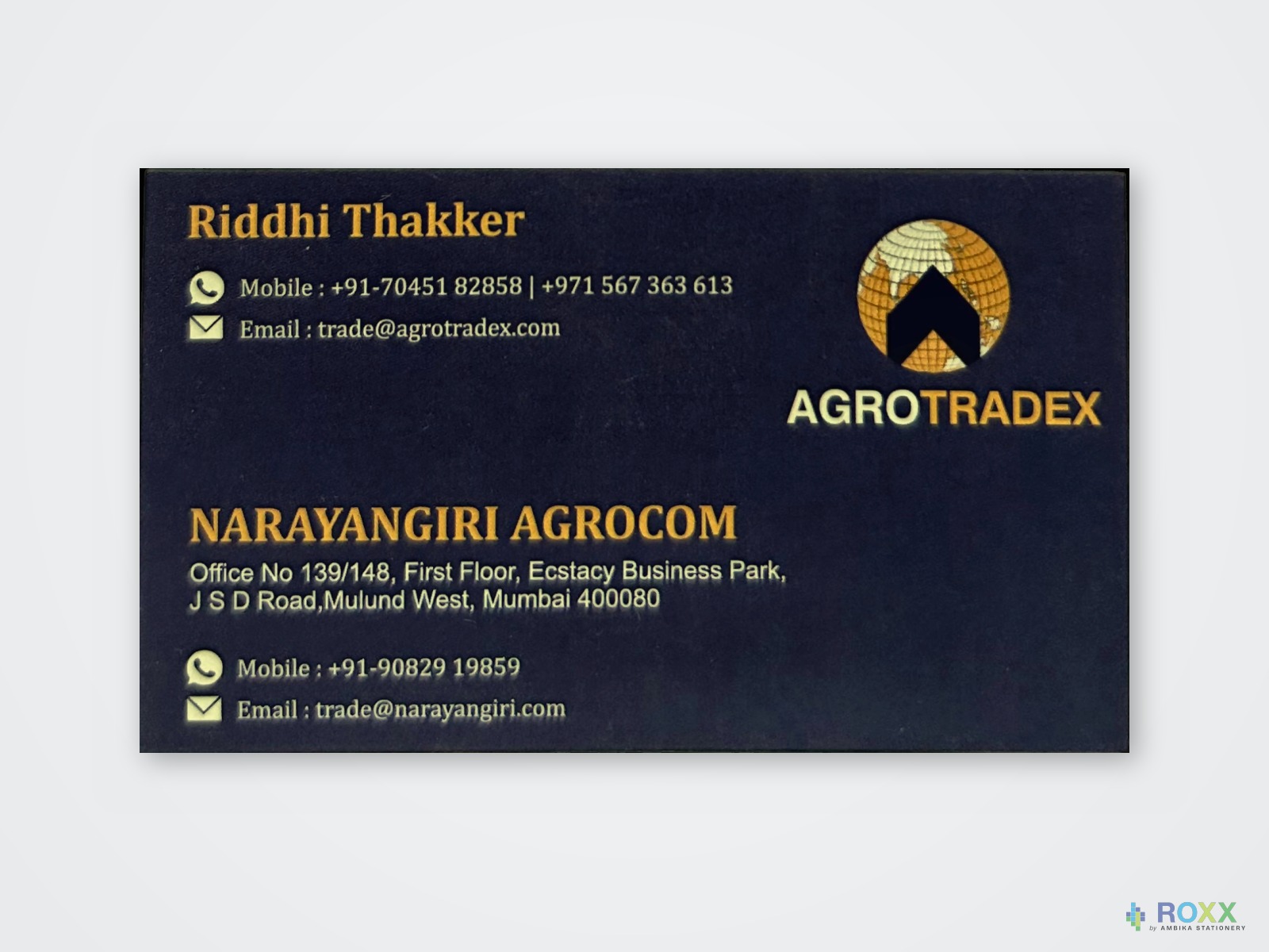 Trading Co. Visiting Card — Agrotradex