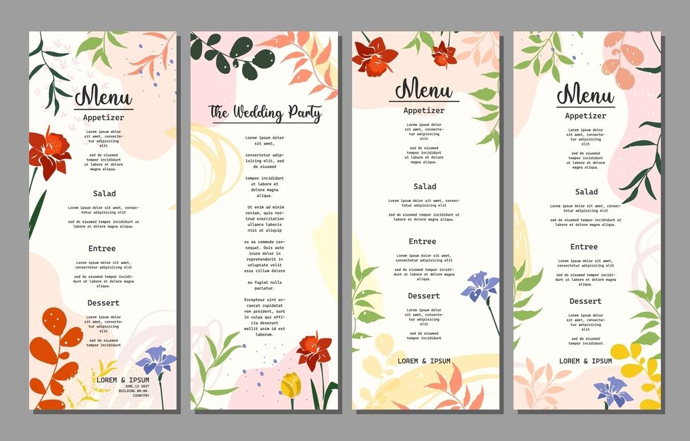 Reception Menu Cards